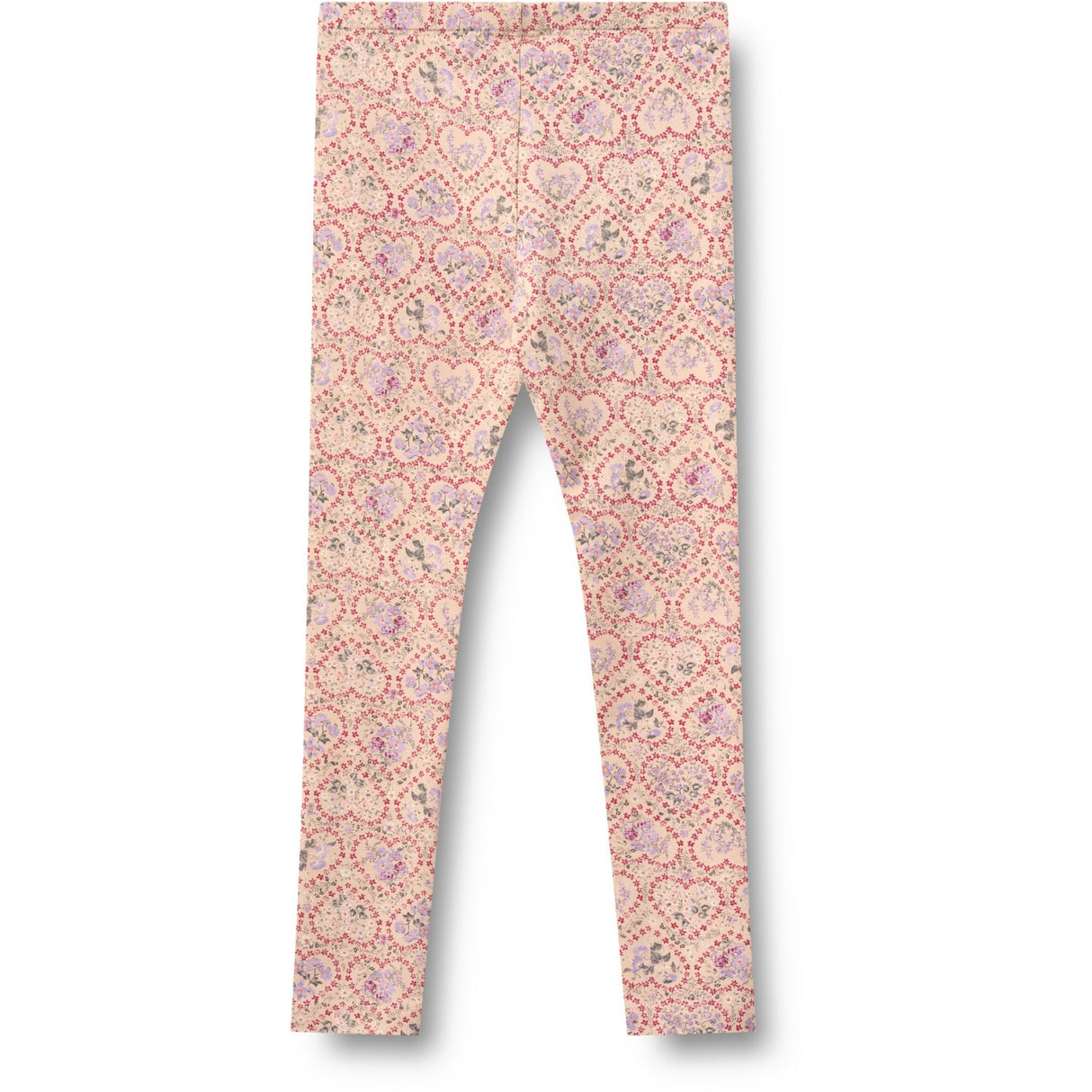 Wheat Magenta Heart Flowers 2 Leggings Jules