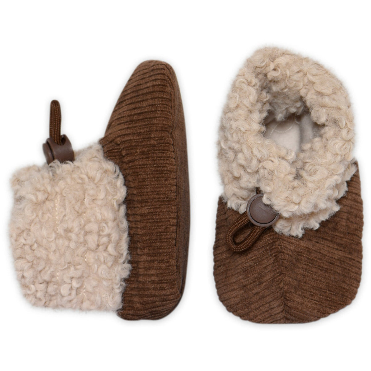 MELTON Brown Fluffy Baby Tekstil Tøfler