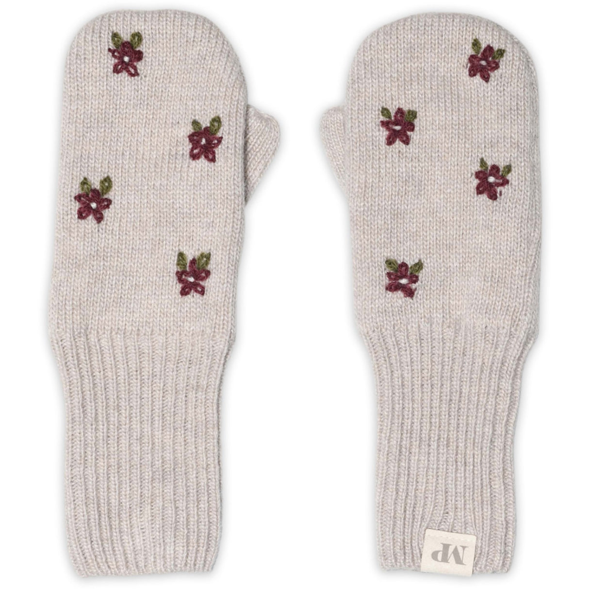Mp Danmark Beige Melange Helsinki Floral Votter
