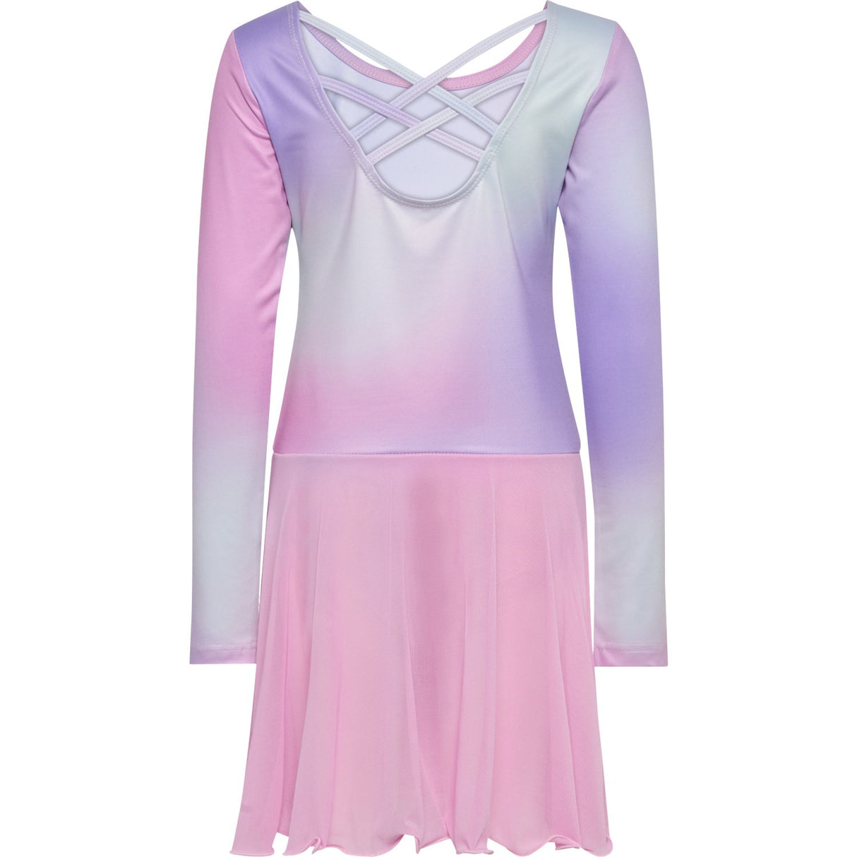 Hummel Pastel Lavender Jr Gradient Skirty Gymnastikk Dragt L/S