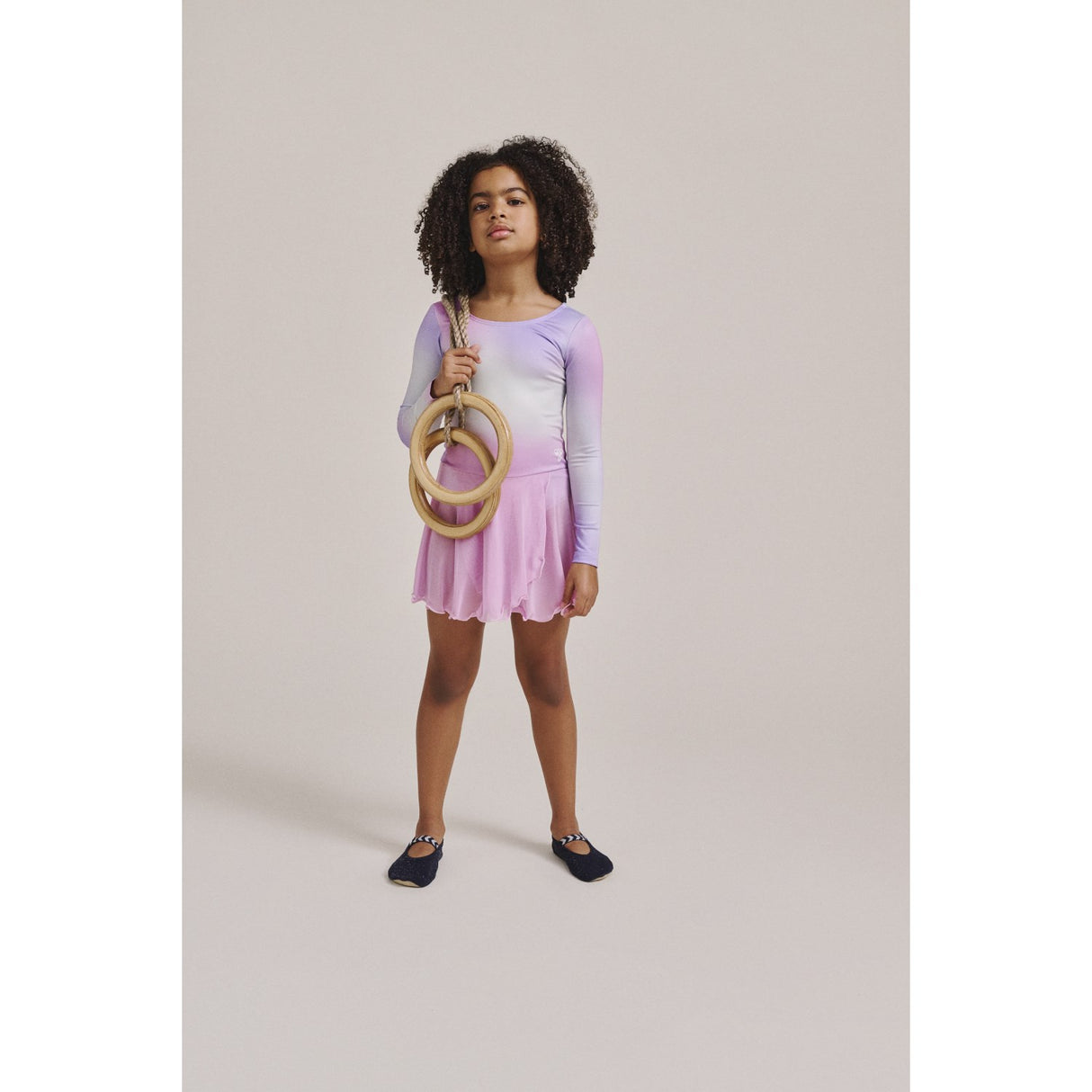 Hummel Pastel Lavender Jr Gradient Skirty Gymnastikk Dragt L/S