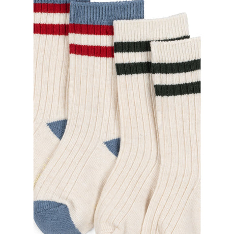 Konges Sløjd Pearl Blue 2 Pakke Rib Strømper