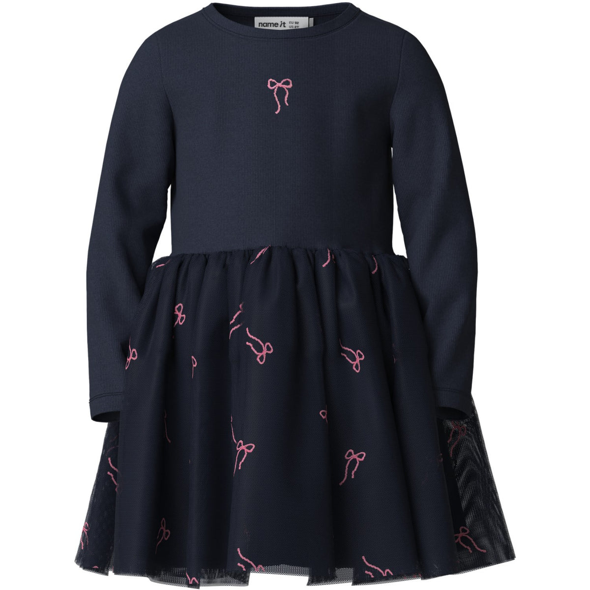 Name It Navy Blazer Bow Nmfveross Ls Tyll Kjole