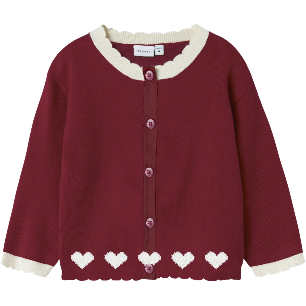 Name It Red Dahlia Nmfralbos Ls Strikk Card
