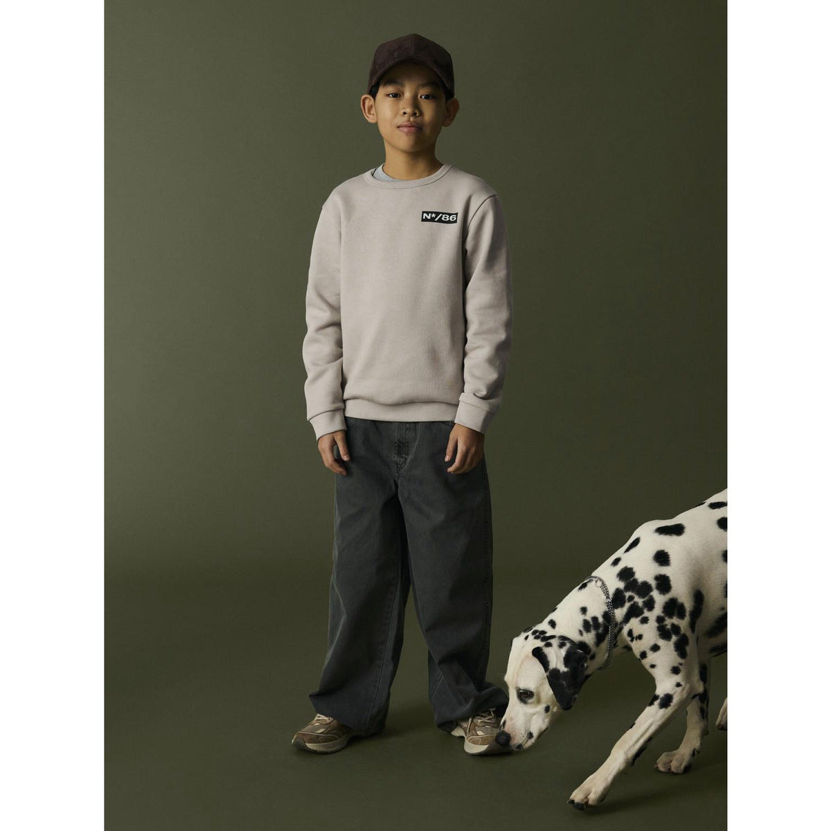 Name It Island Fossil Nkmrair Ls Nreg Sweat Bru Eske