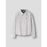 Name It Bright White Nkmralum Ls Nreg Stripe Skjorte Box
