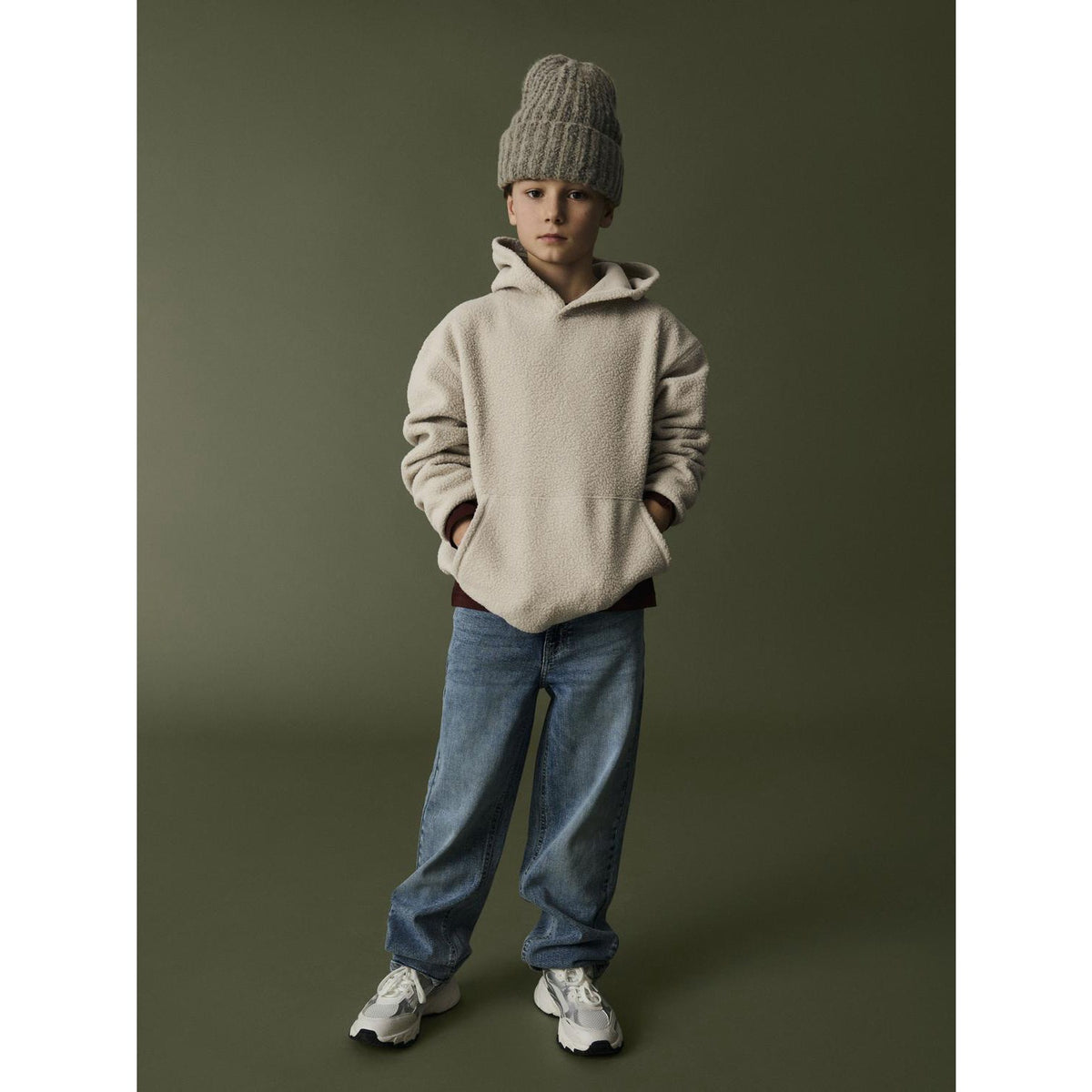 Name It Island Fossil Nkmrisa Ls Rlx Teddybjørn Wh