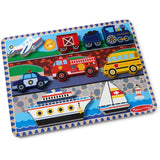 Melissa & Doug Multifarvet Puslespill - Chunky Brikker - Køretøjer
