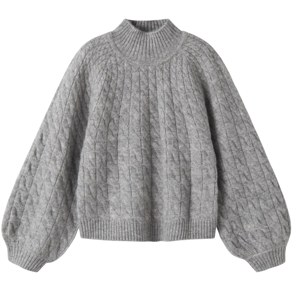 Name It Grey Melange Nkfnadalie Ls Strikk