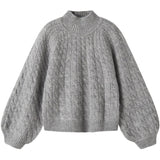 Name It Grey Melange Nkfnadalie Ls Strikk
