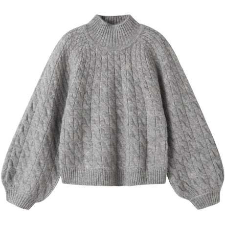 Name It Grey Melange Nkfnadalie Ls Strikk