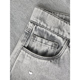 Name It Light Grey Denim Nkfrose Wide Heart Studs Jeans 2021-Za D