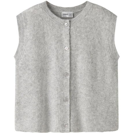 Name It Grey Melange Nkfoanja Loose Strikk Vest