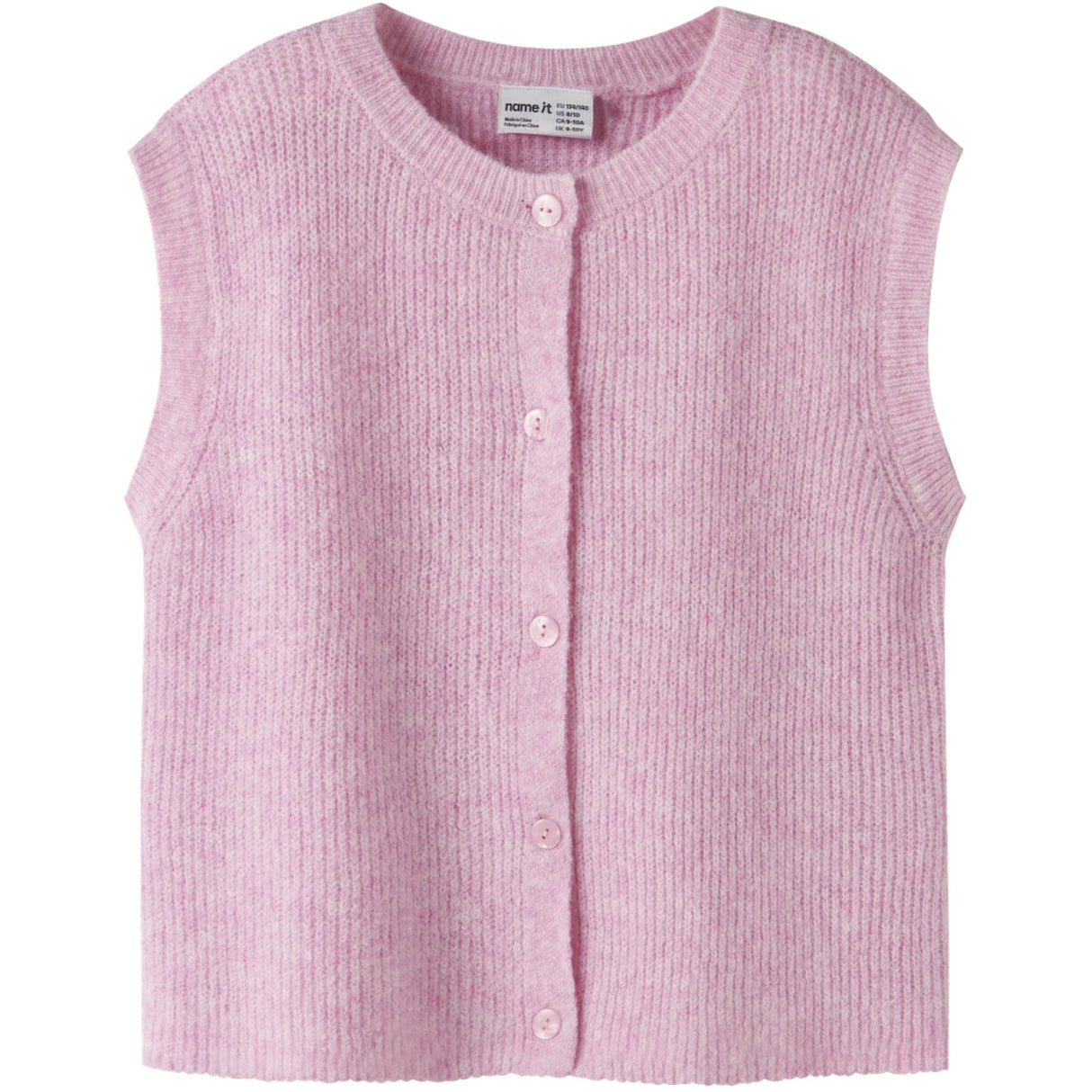 Name It Begonia Pink Nkfoanja Loose Strikk Vest