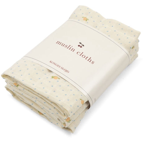 Konges Sløjd Lemon Dot 3 Pakke Muslin Cloth Gots