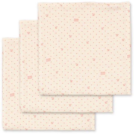 Konges Sløjd Cherry Dot 3 Pakke Muslin Cloth Gots