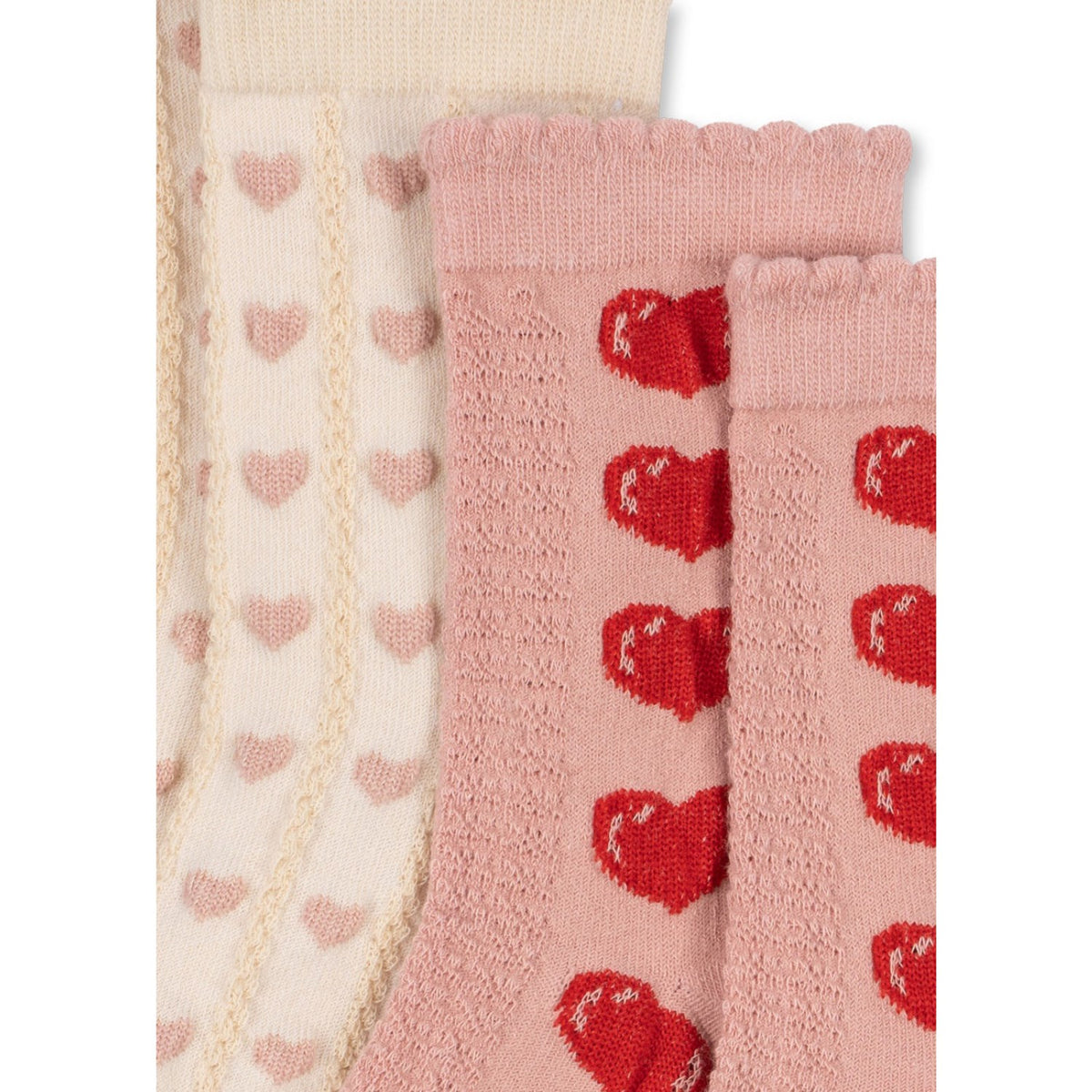 Konges Sløjd Heart Mix 2 Pakke Heart Jaquard Strømper