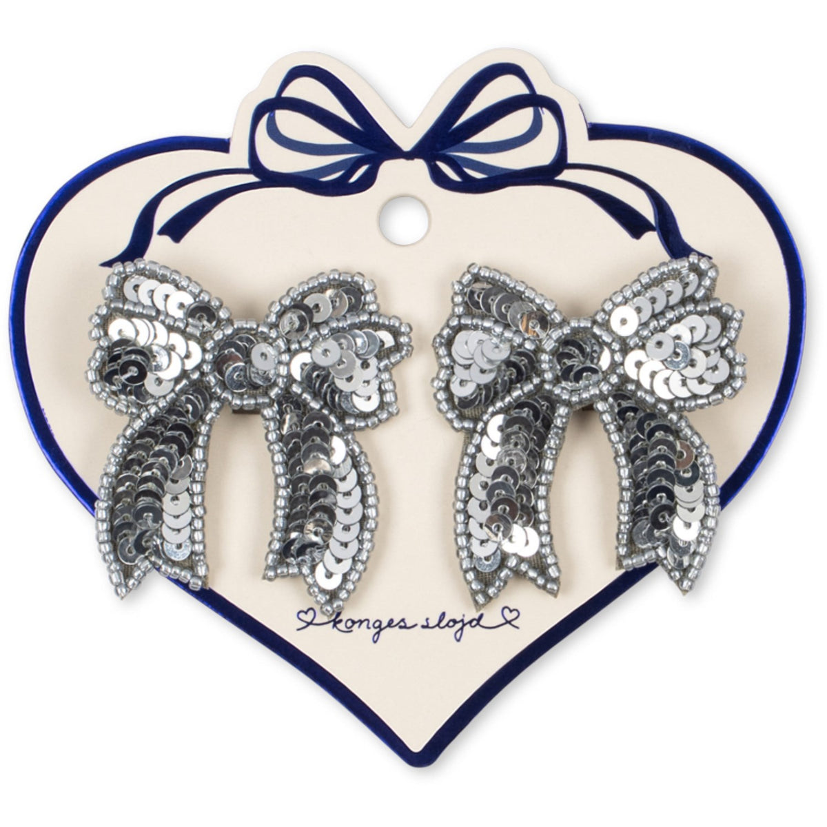 Konges Sløjd Silver 2 Pakke Paljet Bue Hair Clip