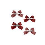 Konges Sløjd Red Glitter/ Rose Glitter 4 Pakke Micki Bue Hair Clips