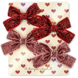 Konges Sløjd Red Glitter/ Rose Glitter 4 Pakke Micki Bue Hair Clips
