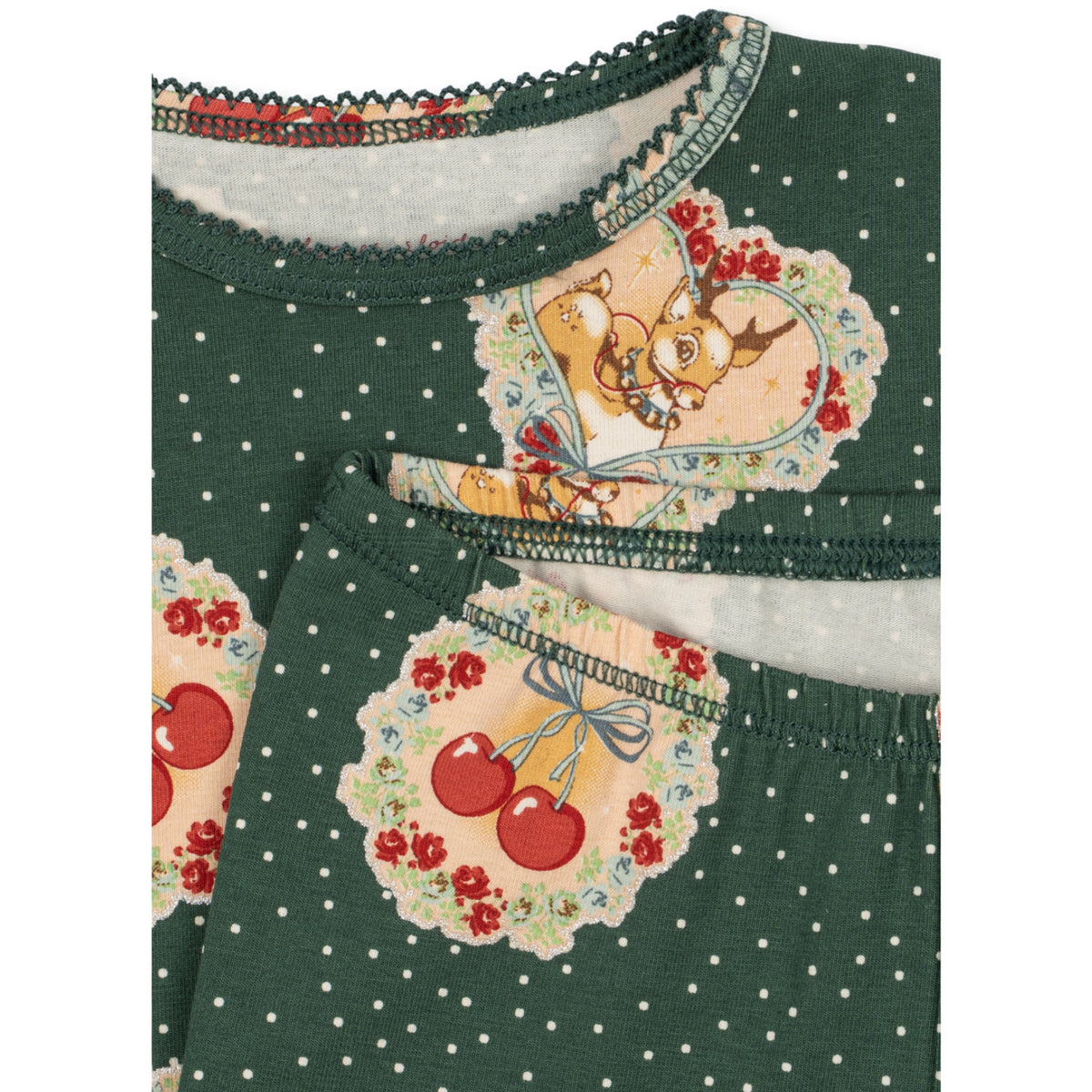 Konges Sløjd Deer Diary Green Basic Blouse/Pants Sett Gots