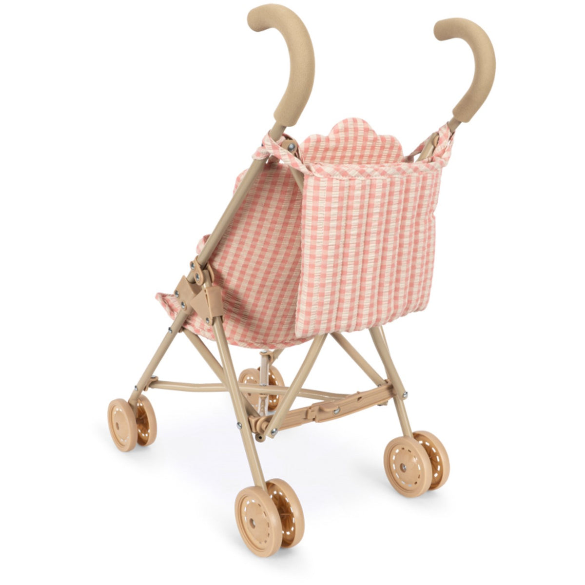 Konges Sløjd Pink Check Poppy Dukke Stroller Sett