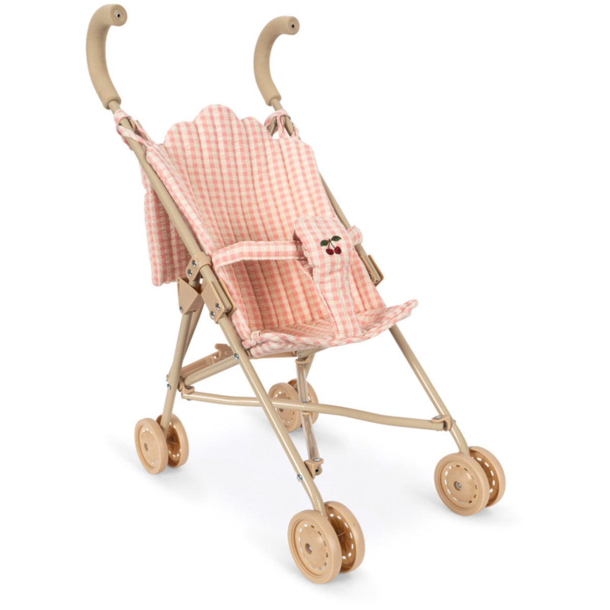 Konges Sløjd Pink Check Poppy Dukke Stroller Sett