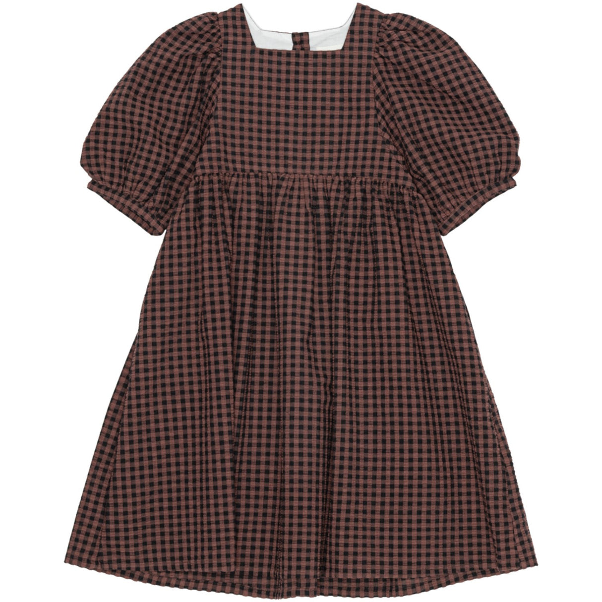 brunobruno nation Marron Plum Check Alva Kjole