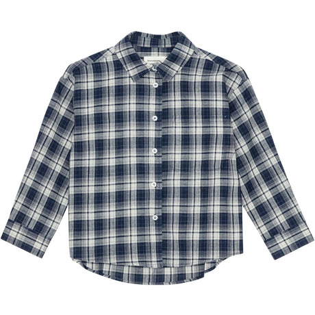 brunobruno nation Mood Indigo Blue Check Virgil Navy Check Skjorte