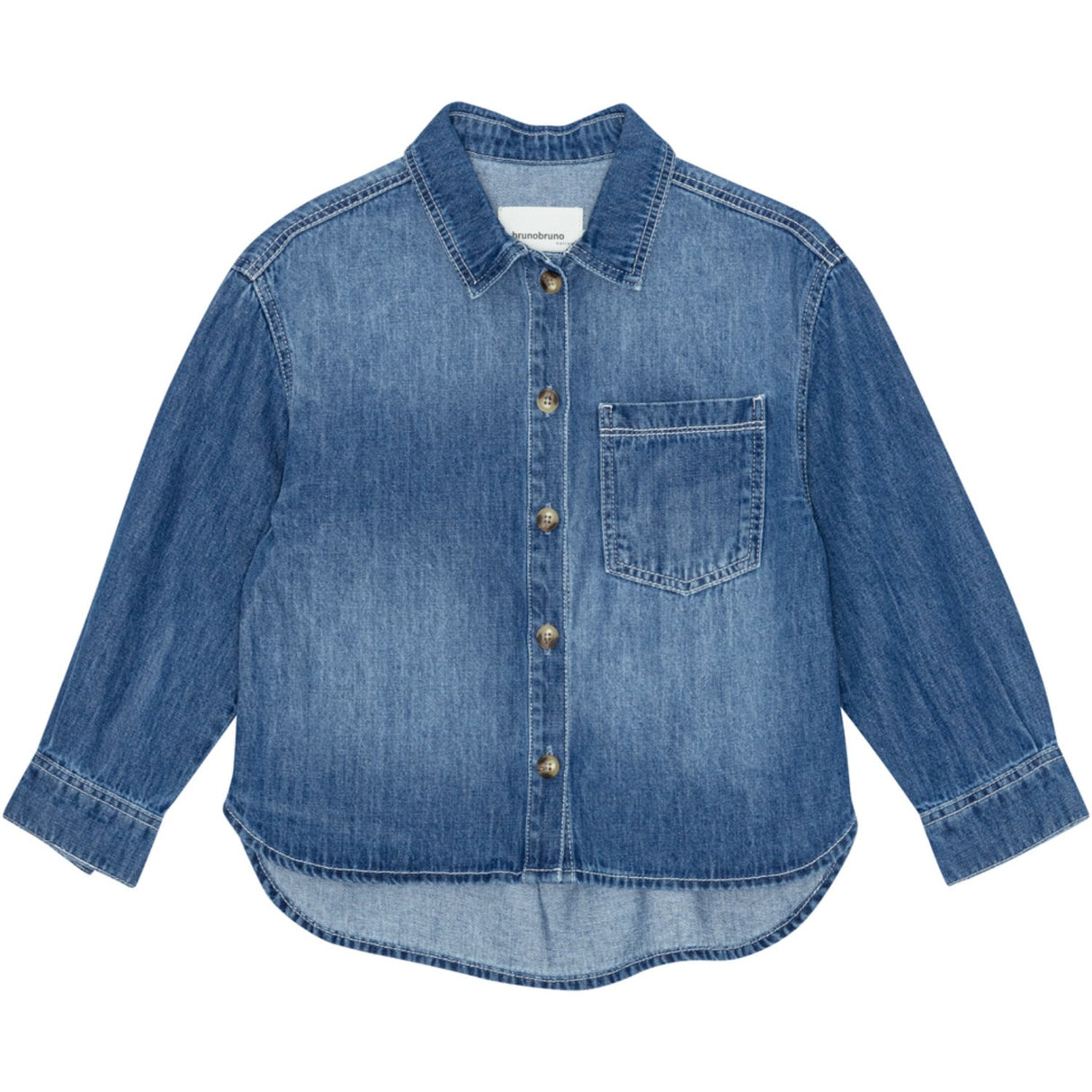 brunobruno nation Mid Blue Denim Ina Denim Skjorte