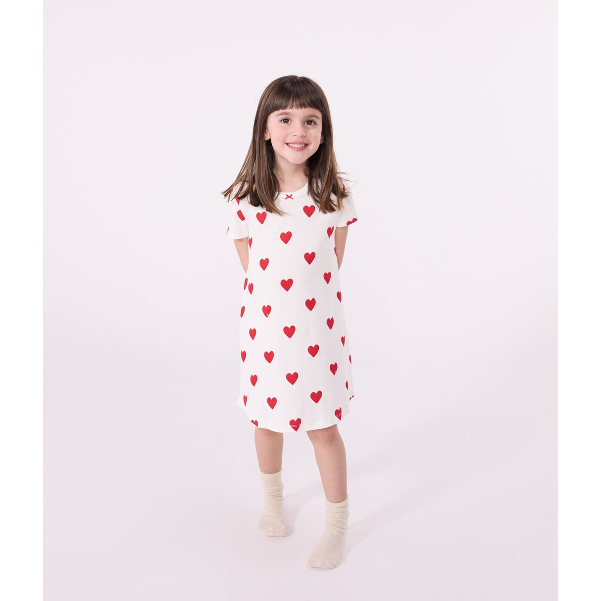 Petit Bateau MARSHMALLOW/TERKUIT Kort Ermer Kjole