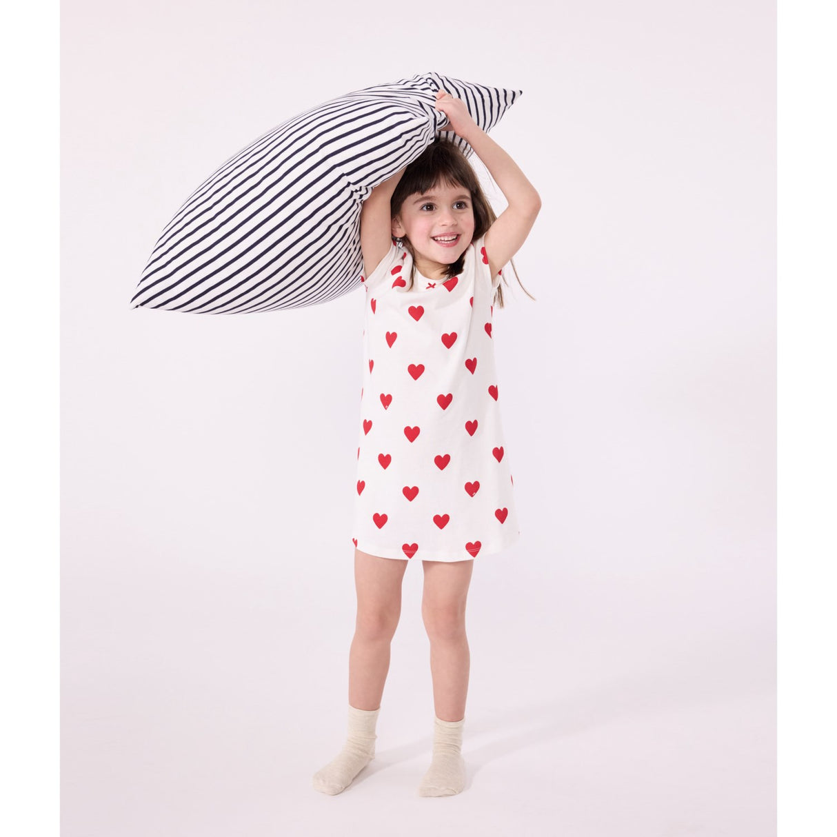 Petit Bateau MARSHMALLOW/TERKUIT Kort Ermer Kjole