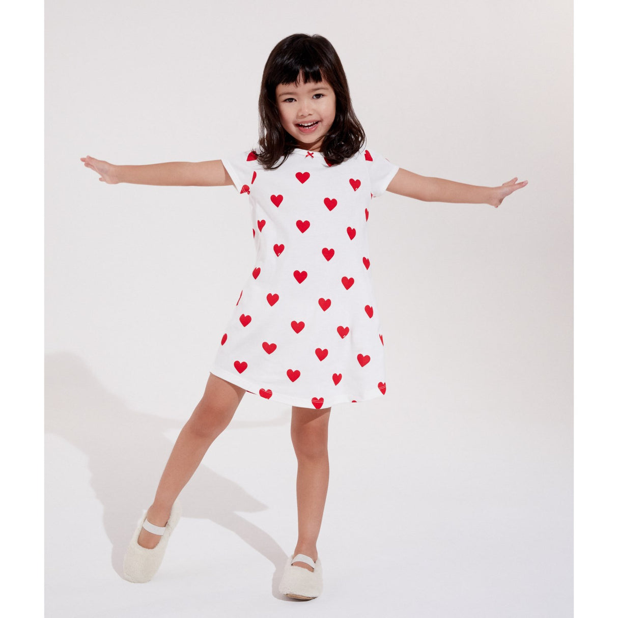 Petit Bateau MARSHMALLOW/TERKUIT Kort Ermer Kjole