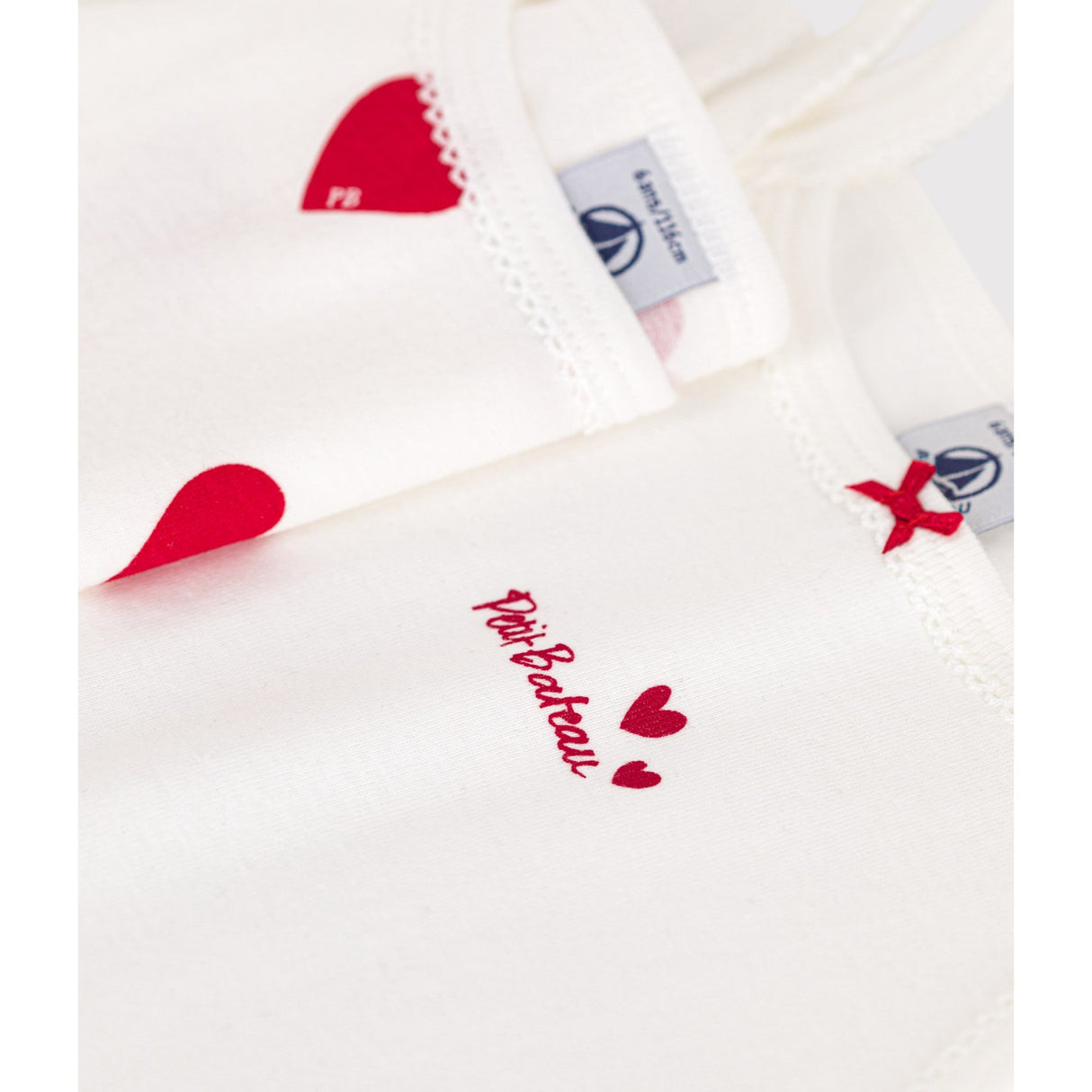 Petit Bateau Hearts Chemise Topp 2-pakning