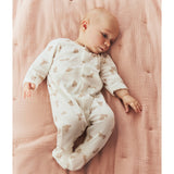 Petit Bateau MARSHMALLOW/BRUN Sleepsuit