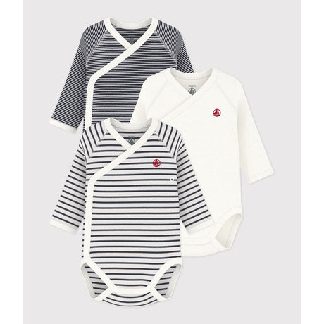 Petit Bateau Navy/White 3-pakning Body