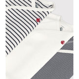 Petit Bateau Navy/White 3-pakning Body