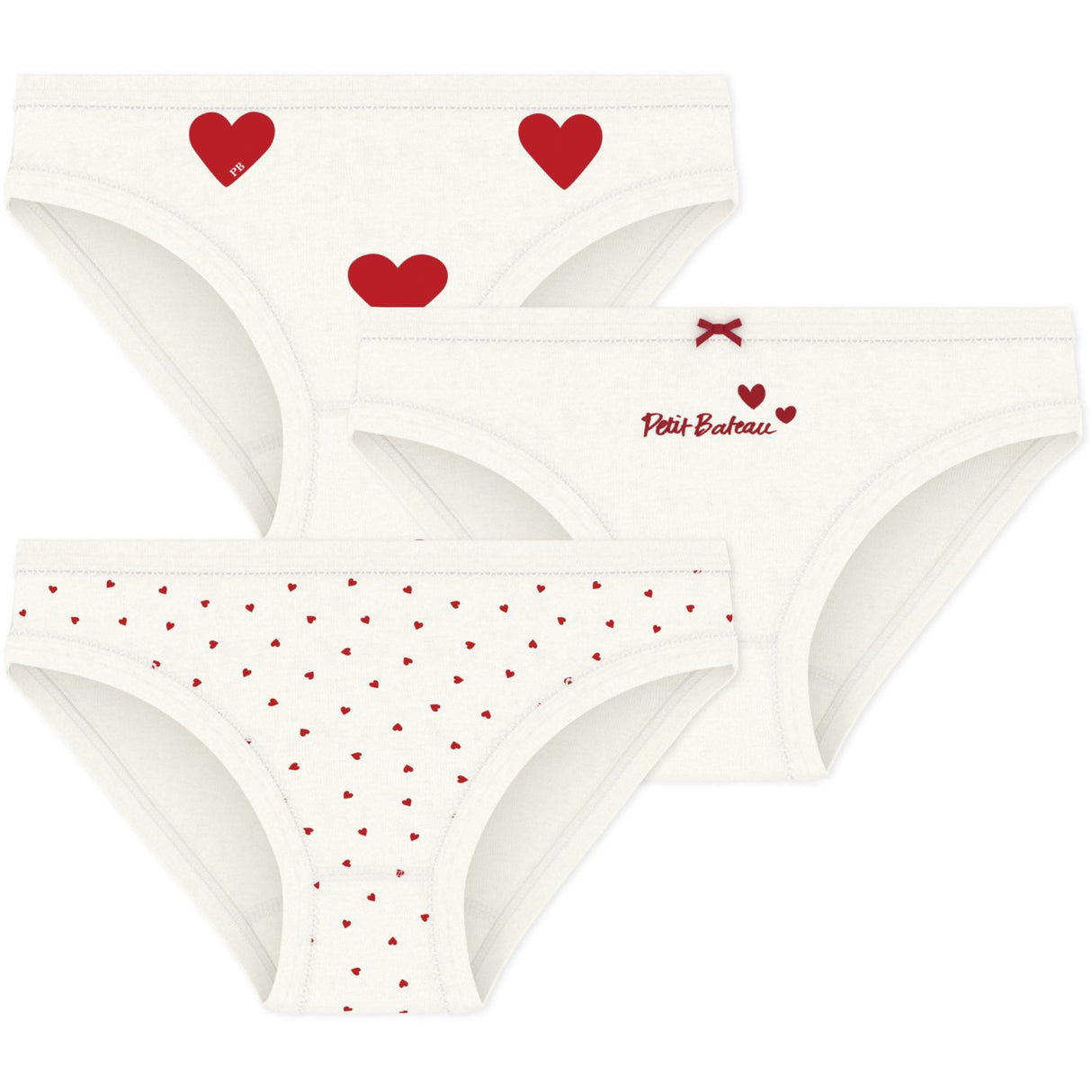 Petit Bateau Hearts Truser 3-Pack