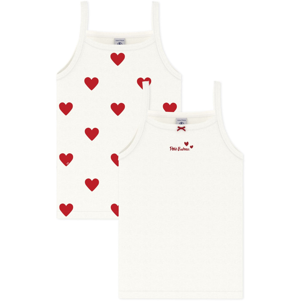 Petit Bateau Hearts Chemise Topp 2-pakning