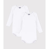 Petit Bateau White Long Sleeve Bodysuit 2-Pack