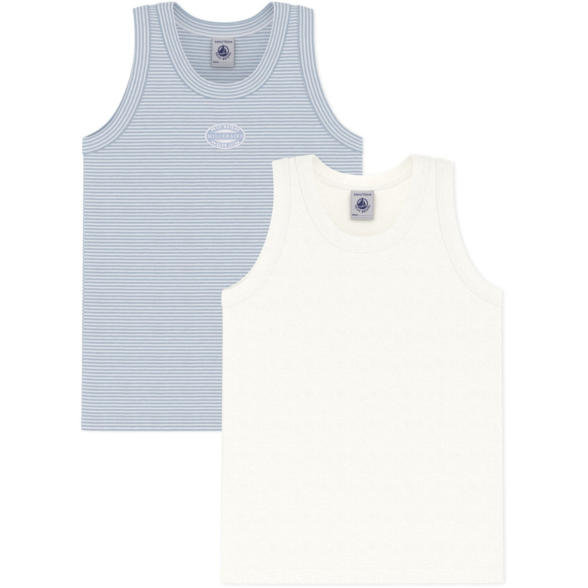 Petit Bateau Blue Stripe Undershirt 2-pakning