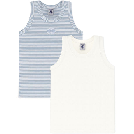 Petit Bateau Blue Stripe Undershirt 2-pakning