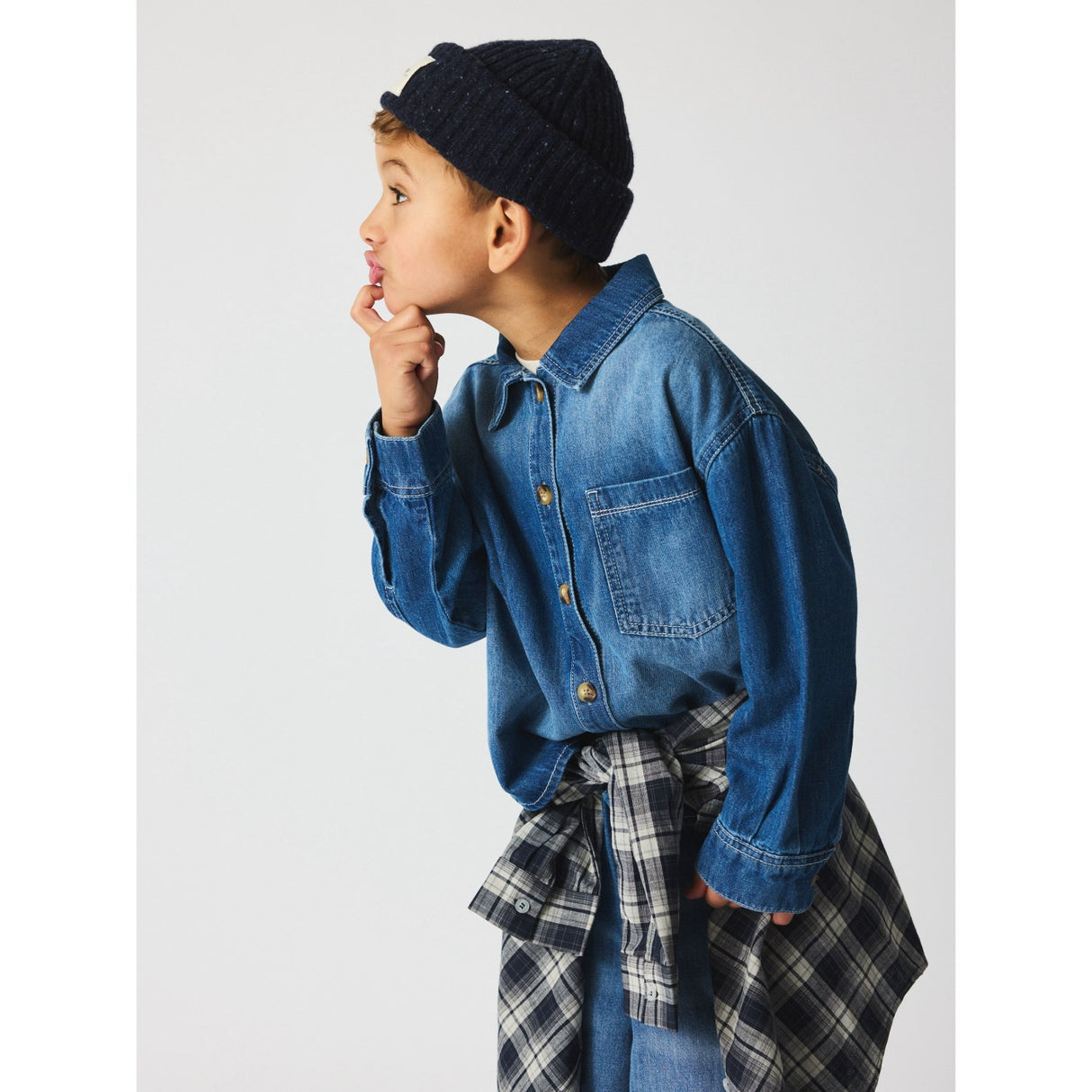 brunobruno nation Mid Blue Denim Ina Denim Skjorte
