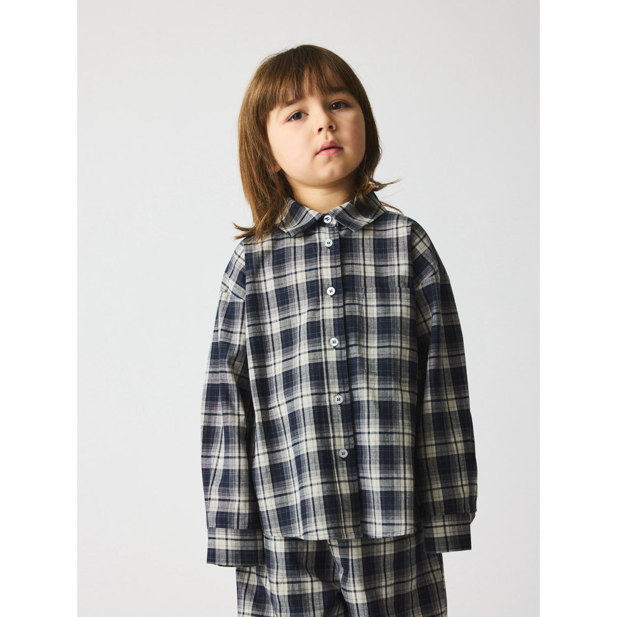 brunobruno nation Mood Indigo Blue Check Virgil Navy Check Skjorte