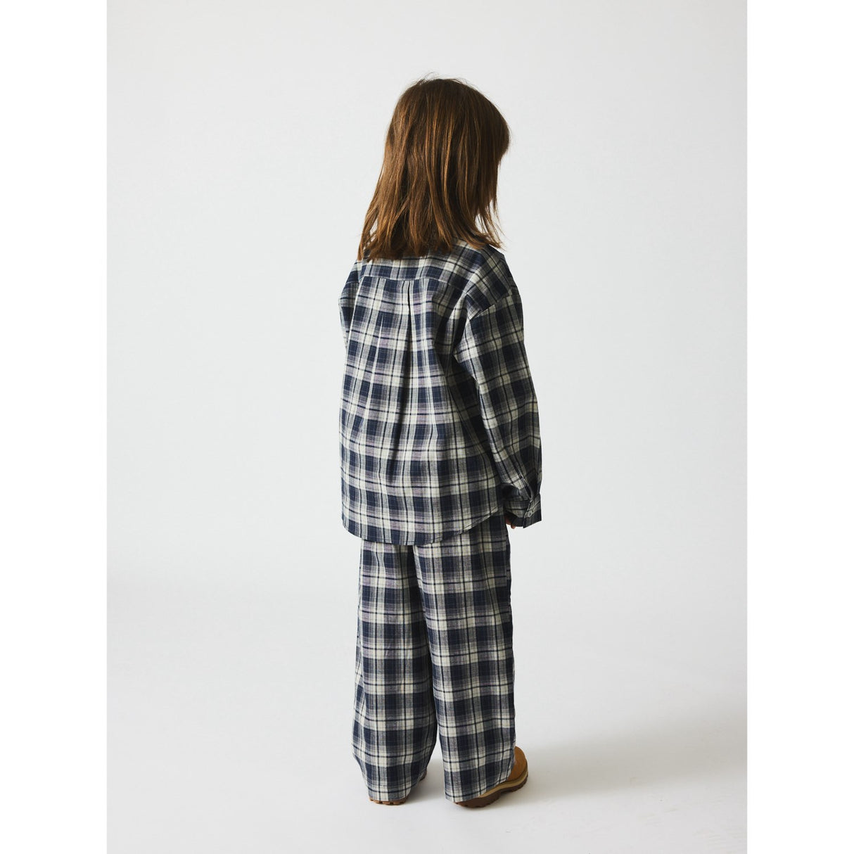 brunobruno nation Mood Indigo Blue Check Virgil Navy Check Skjorte