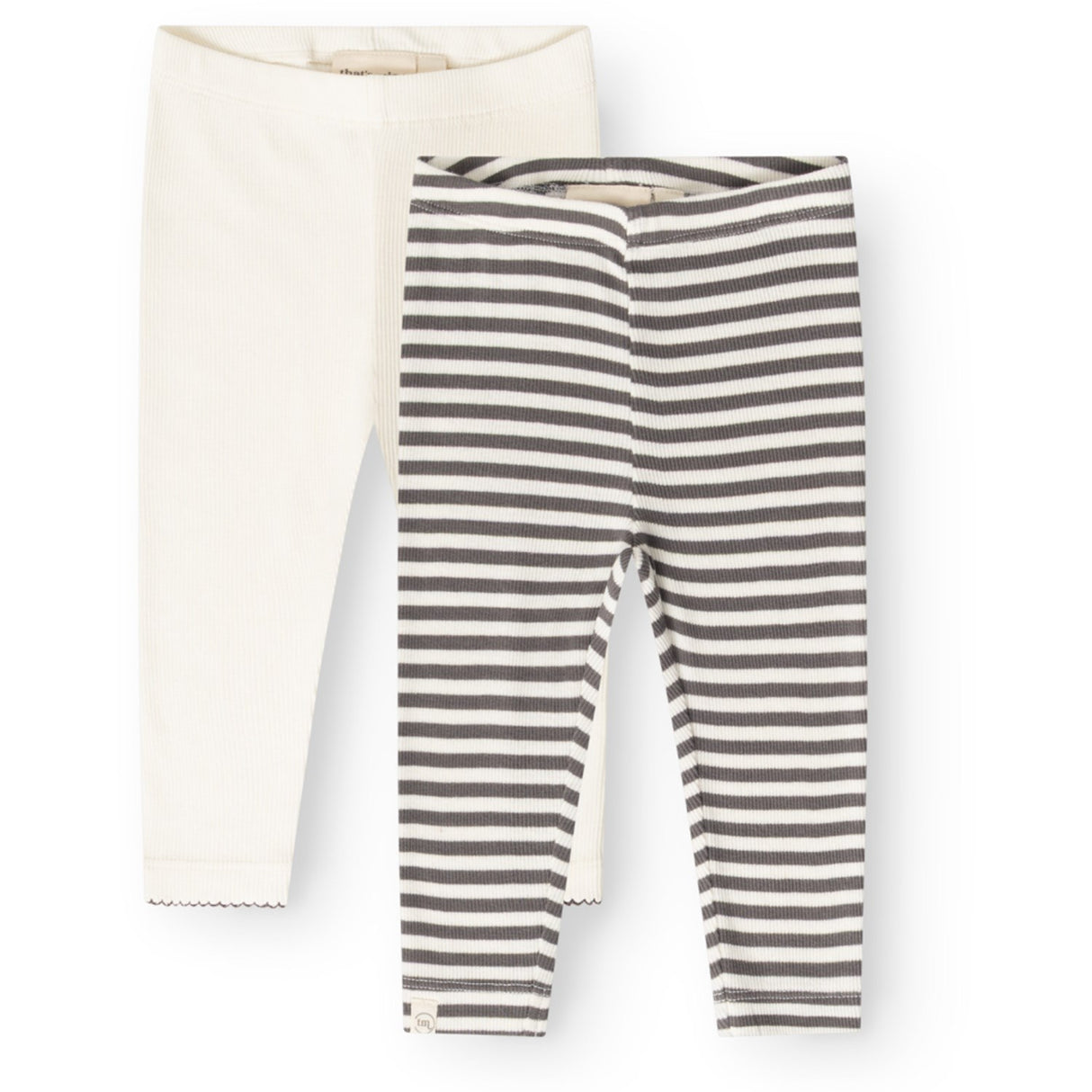 That's Mine Dark Grey Stripe Jia Leggings 2-Pakning