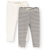 That's Mine Dark Grey Stripe Jia Leggings 2-Pakning