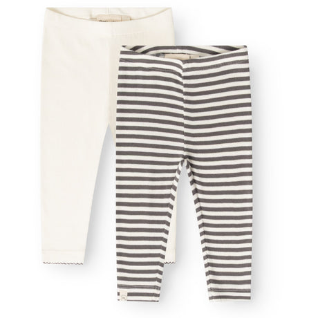 That's Mine Dark Grey Stripe Jia Leggings 2-Pakning