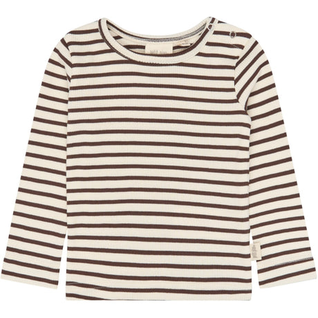 Petit Piao Chestnut Striped Ppsky Bluse