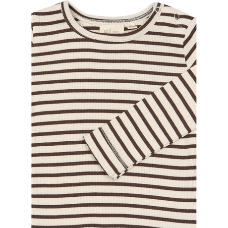 Petit Piao Chestnut Striped Ppsky Bluse